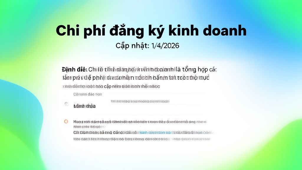 Chi phí đăng ký kinh doanh