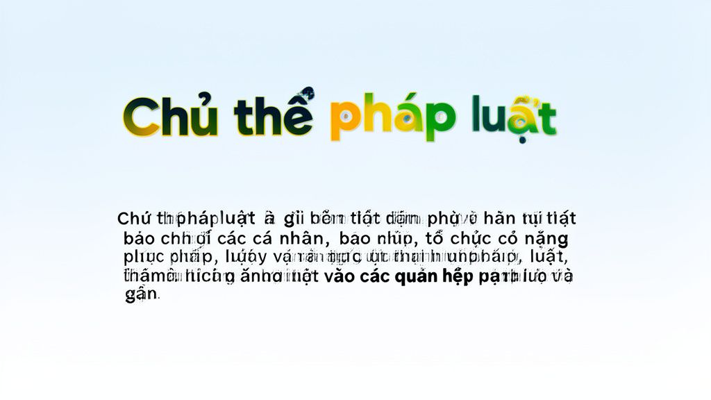 Chủ thể pháp luật