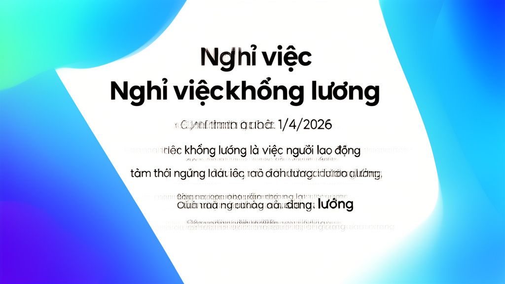 Nghỉ việc không lương